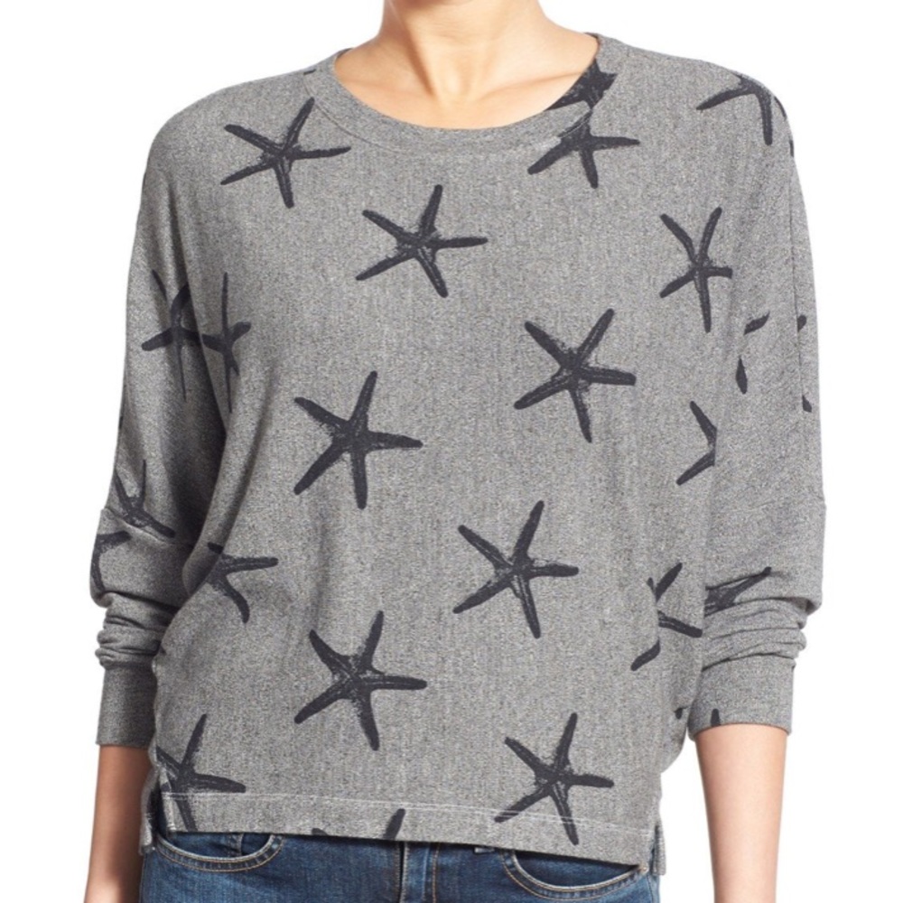 Sundry Starfish Print Sweatshirt Top Size 1 NWT ⭐️